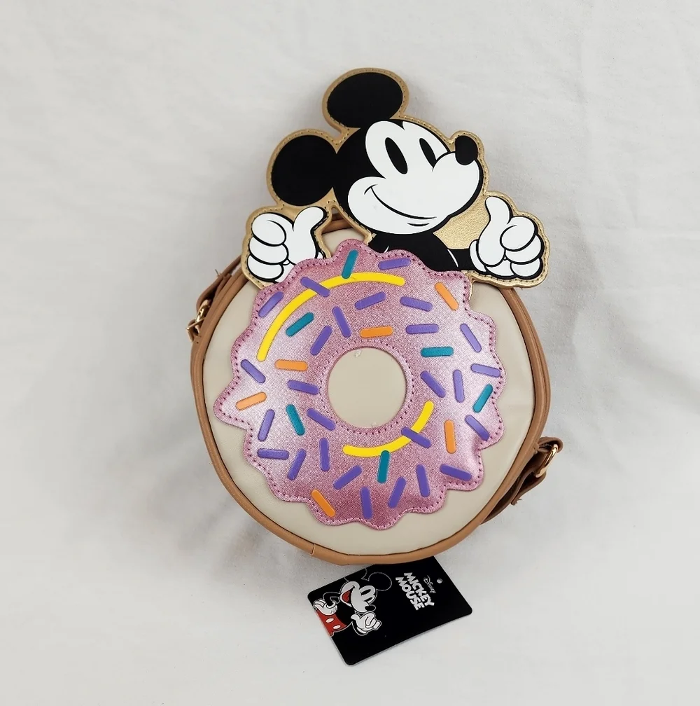 Bioworld Disney Mickey Mouse Donut Crossbody Bag Brand New